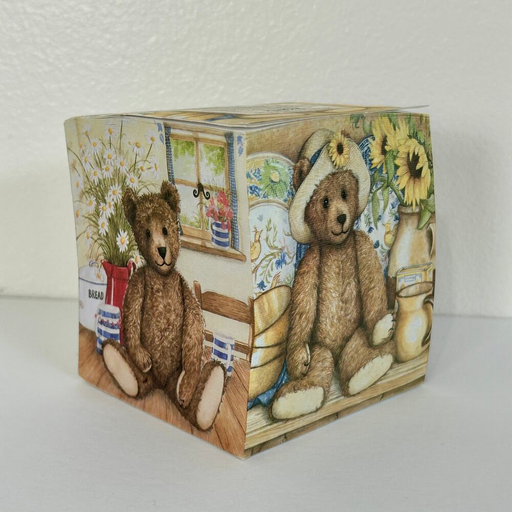 Debbie Cook Huggable Bears Notepad Cube RiverLeaf Artist Series Vintage 1997